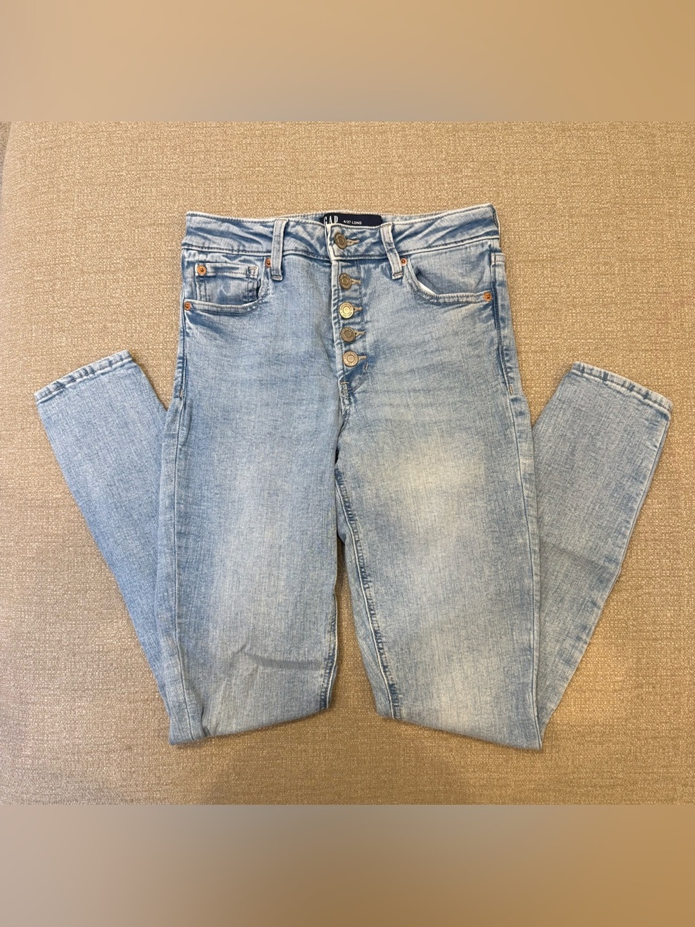 GAP Light Blue Skinny Button-Fly Jeans